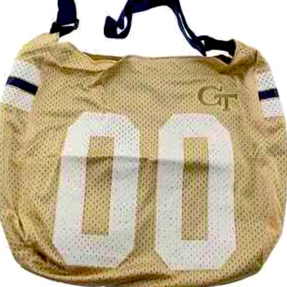 NWT $89 GT YELLOW JACKETS Jersey Cross-body Hobo Shoulder Bag - Picture 2 of 6